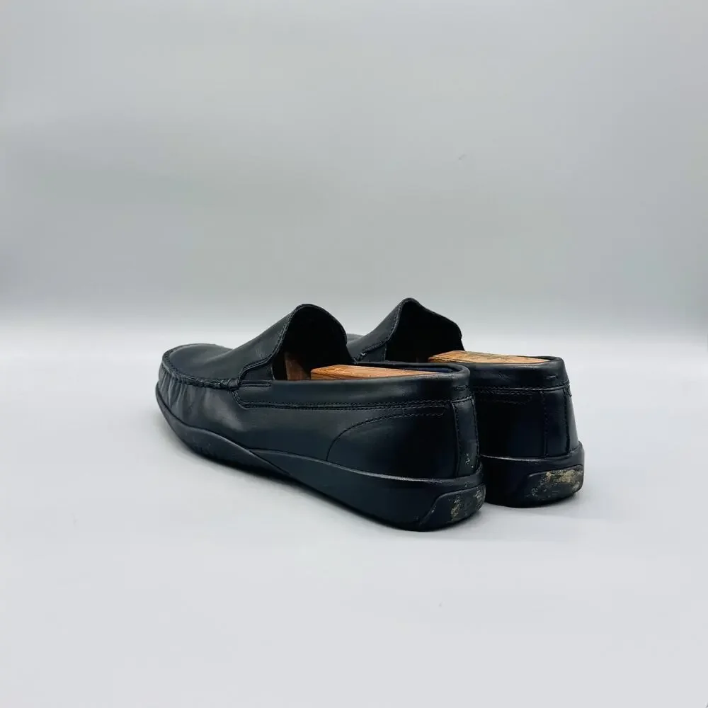 Cole Haan Shoes Mens 9 Black Leather Moc Toe Loafers Slip On Dress Comfort